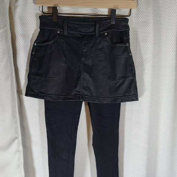 Athleta Bettona Black Mini Skirt Leggings 2 in 1 Comfort Stretch Athletic SzeXXS - Picture 1 of 4